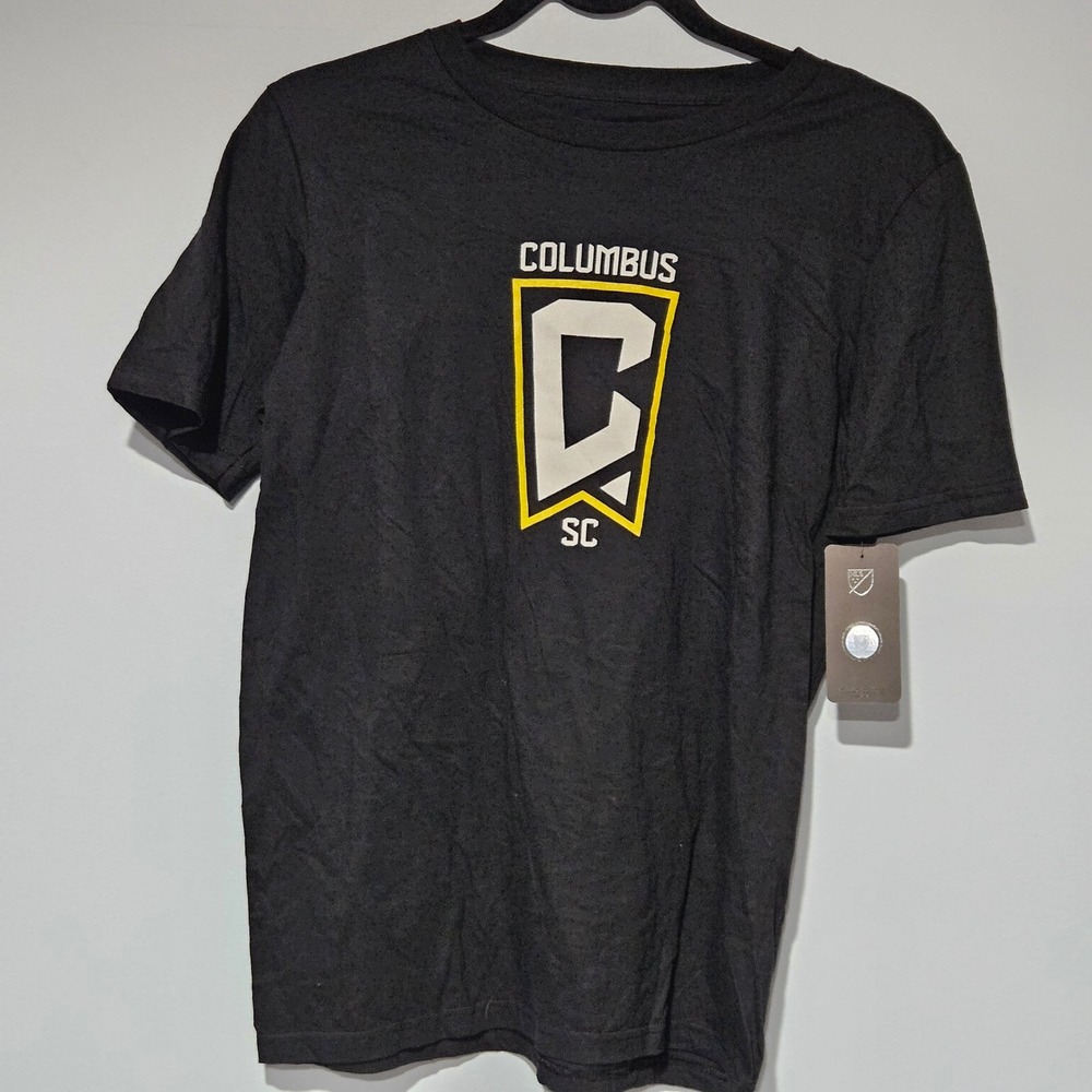 Columbus Crew SC Youth T Shirt Black MLS Soccer Fan Gear Size‎ L 14 16